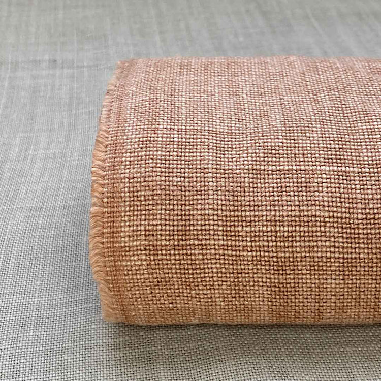 Pur lin blanchi rouge terracotta