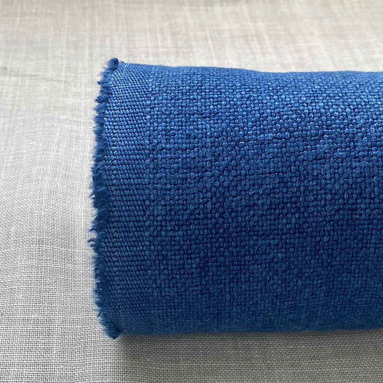 Pur lin bleu indigo lavé à la pierre