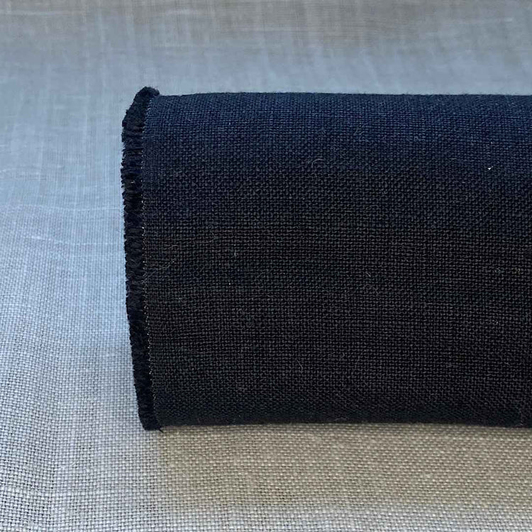 Pur lin noir froissé