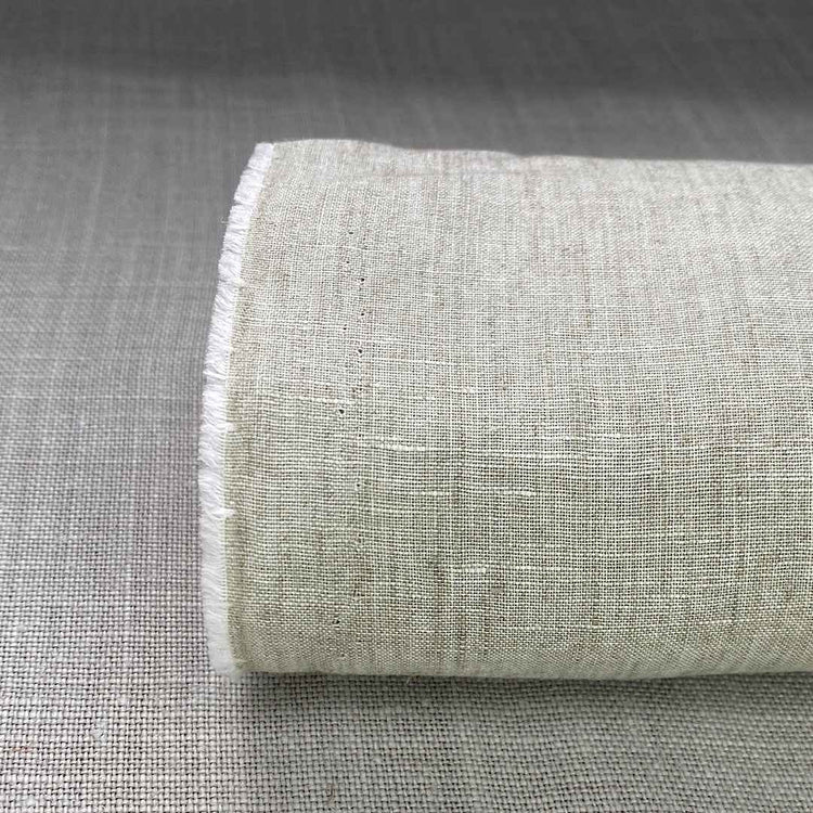 Pur lin beige changeant lavé en atelier