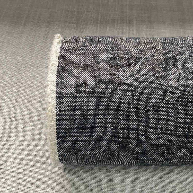 Pur lin changeant gris foncé lavé à la pierre