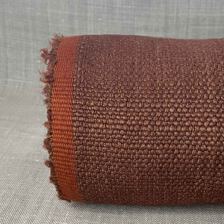 Lin mélangé marron cuir finition classique