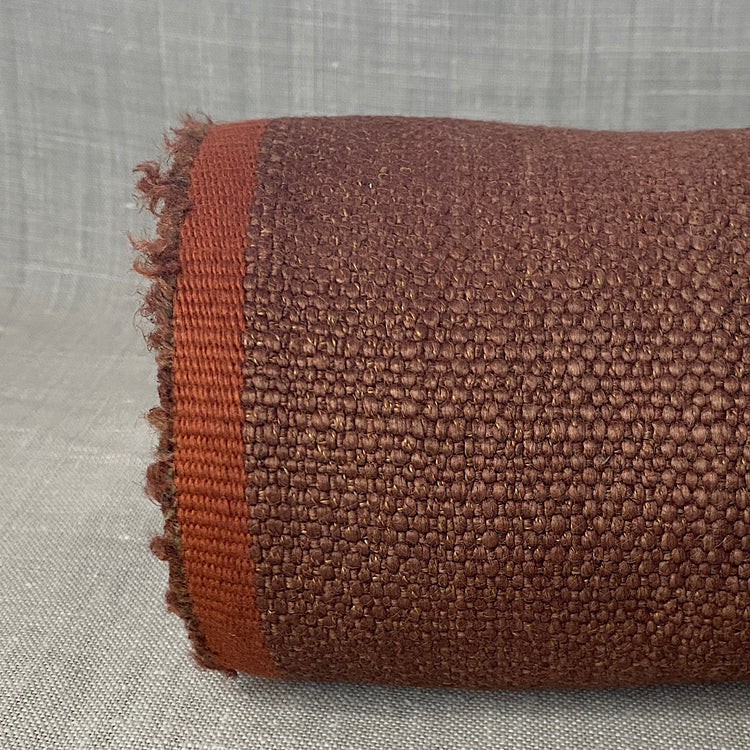 Lin mélangé marron cuir finition classique