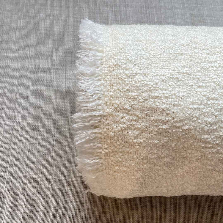 Lin mélangé blanc cassé blanchi