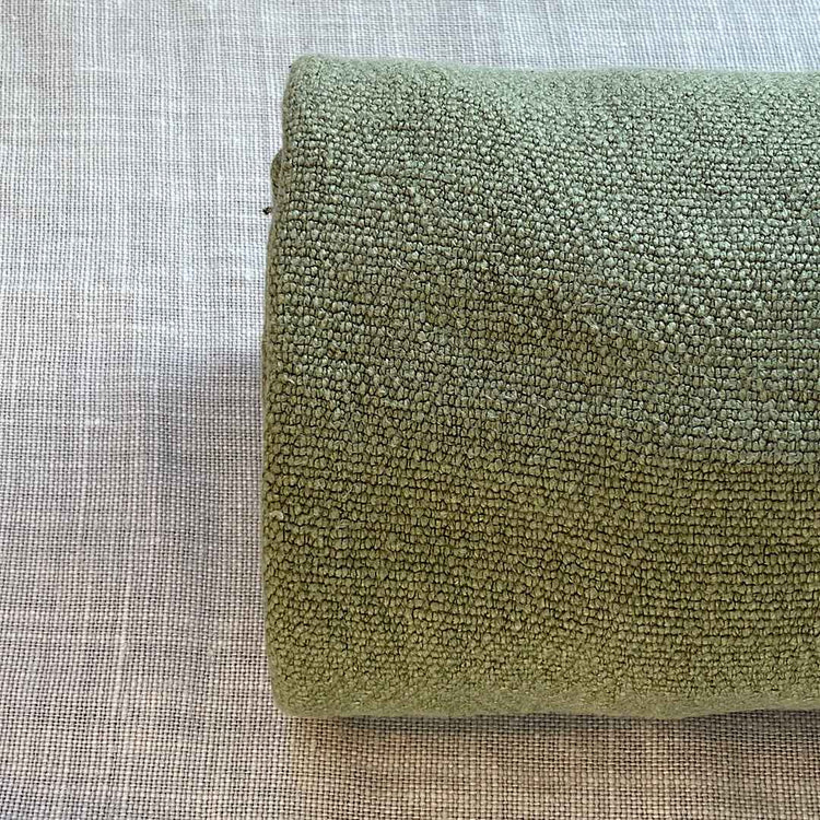 Lin mélangé vert pelouse lavé doux