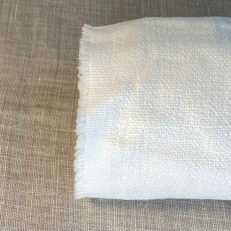 Lin mélangé blanc crème blanchi