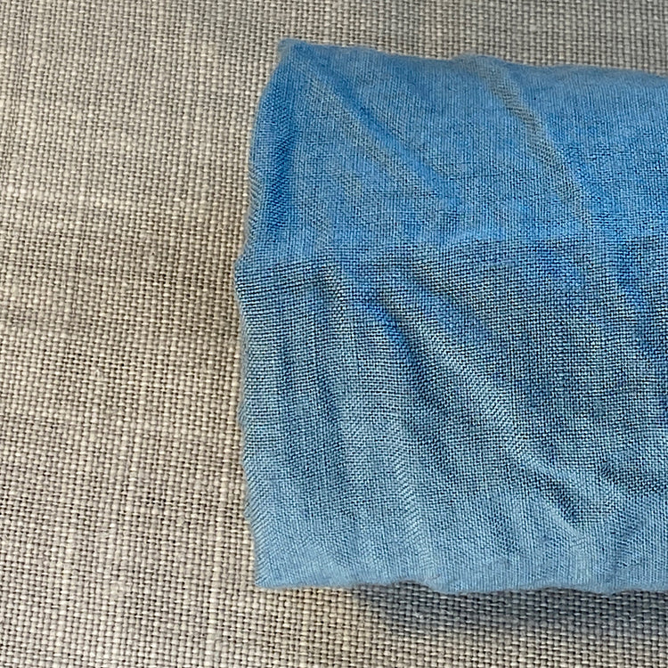 Pur lin bleu lavé à la pierre