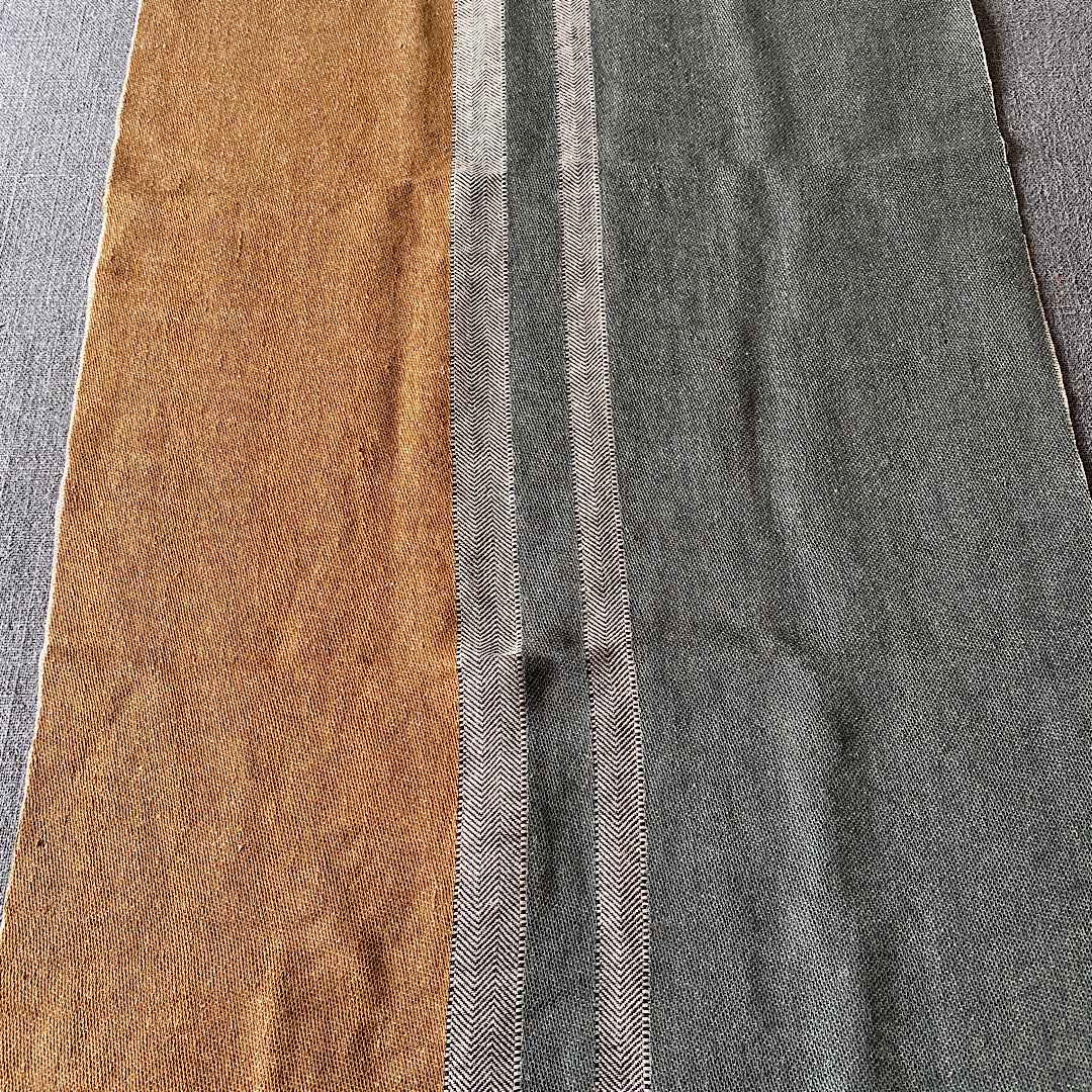 Pur lin rayé lavé à la pierre