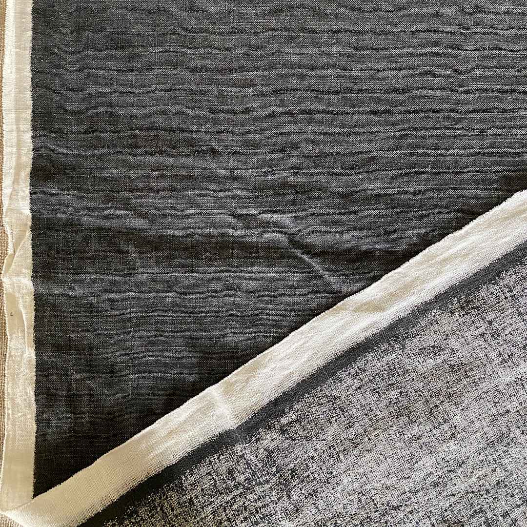 Lin mélangé biface gris lavé à la pierre