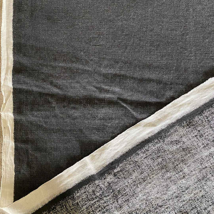 Lin mélangé biface gris lavé à la pierre