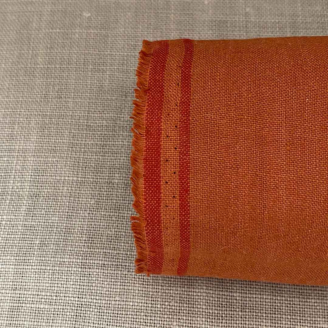 Pur lin orange brique Crash-Finish