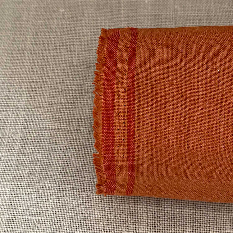 Pur lin orange brique Crash-Finish