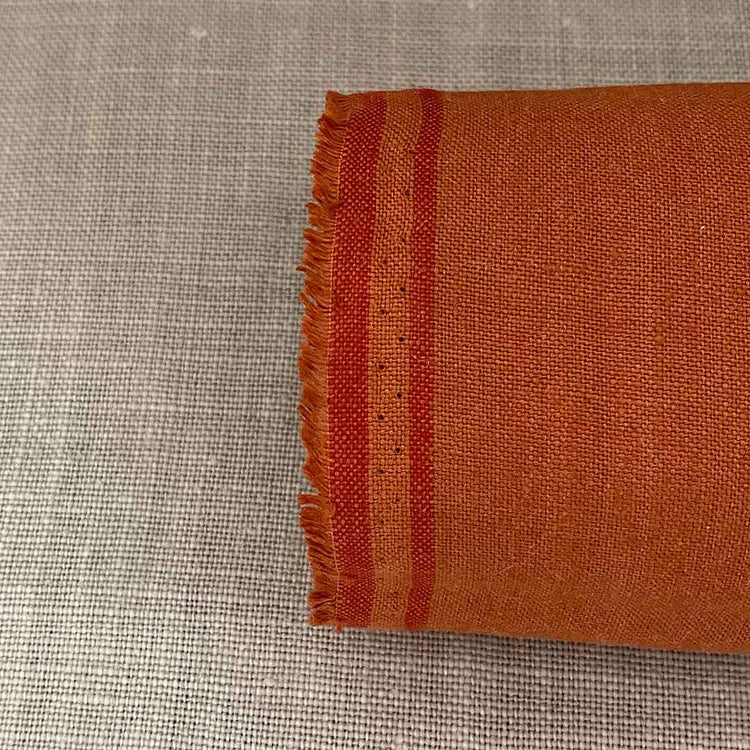 Pur lin orange brique Crash-Finish