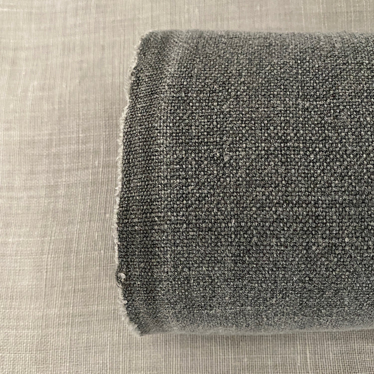 Pur lin gris zinc spécial lavé à la pierre
