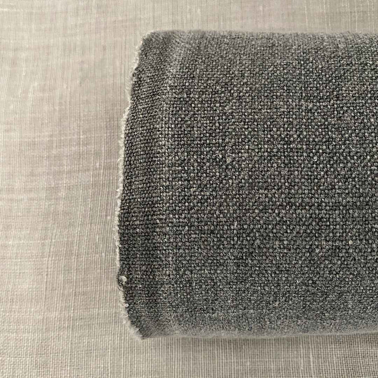 Pur lin gris zinc spécial lavé à la pierre