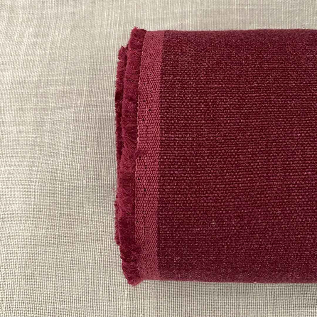 Pur lin rouge foncé framboise lavé à la pierre