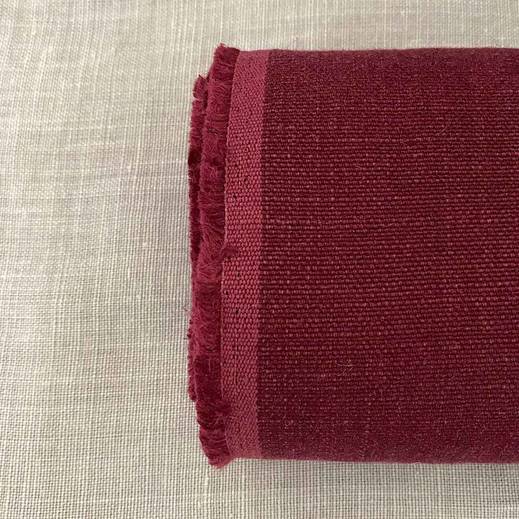 Pur lin rouge foncé framboise lavé à la pierre