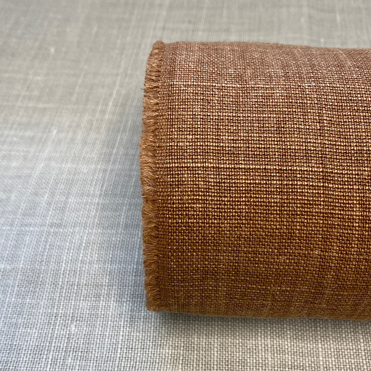 Pur lin blanchi marron pain d'épice