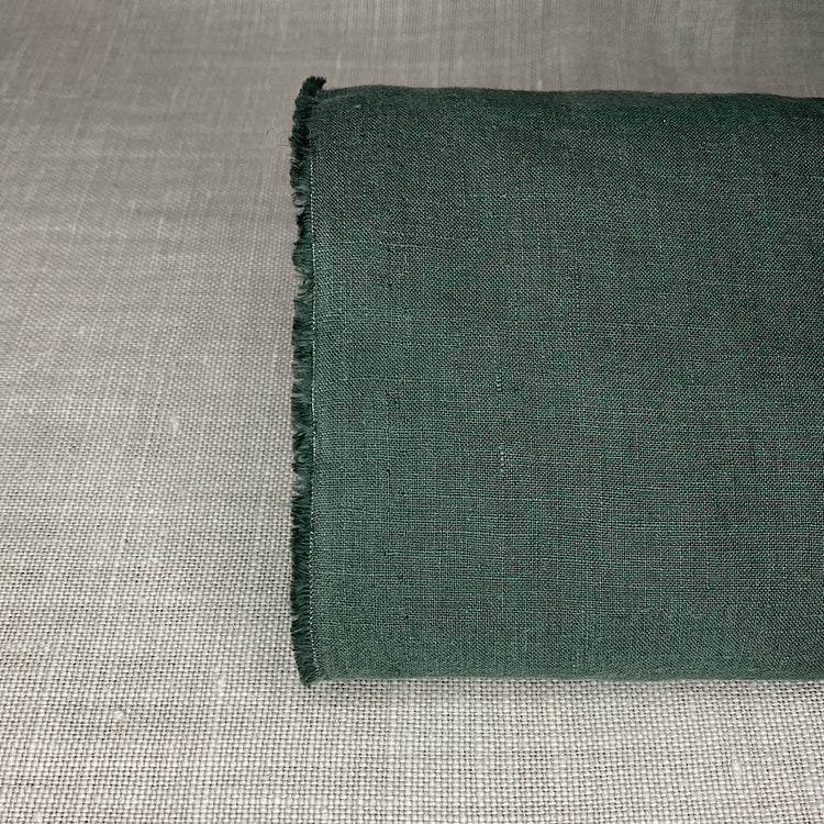 Pur lin blanchi vert jade