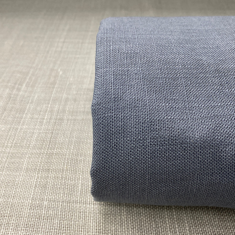 Puro lino sbiancato blu petrolio