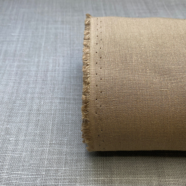 Pur lin marron taupe lavé à la pierre
