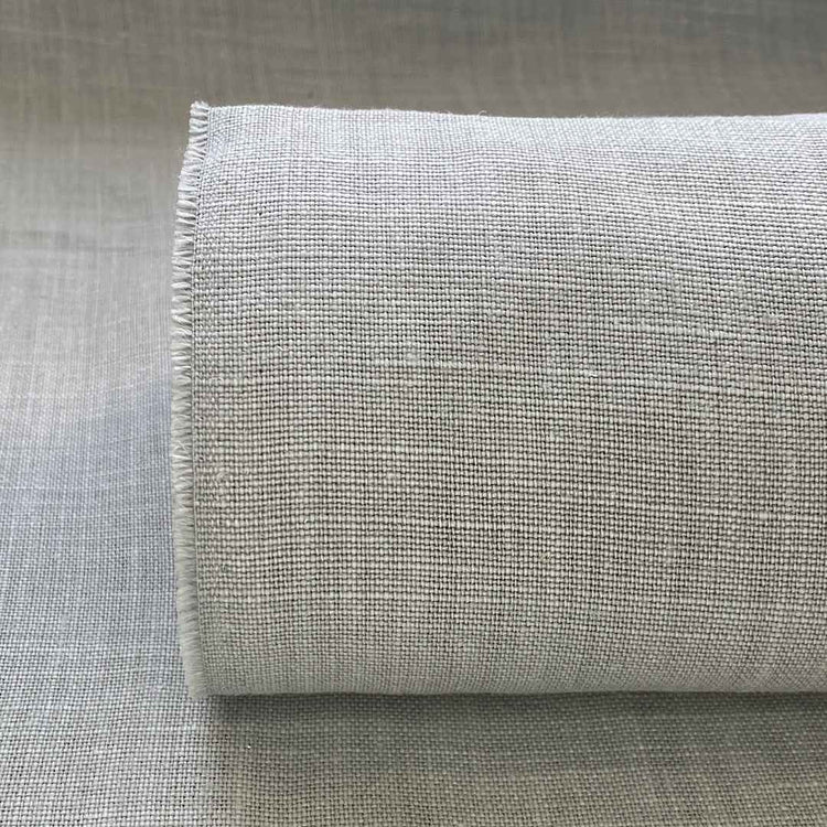 Pur lin lavé gris argent brossé