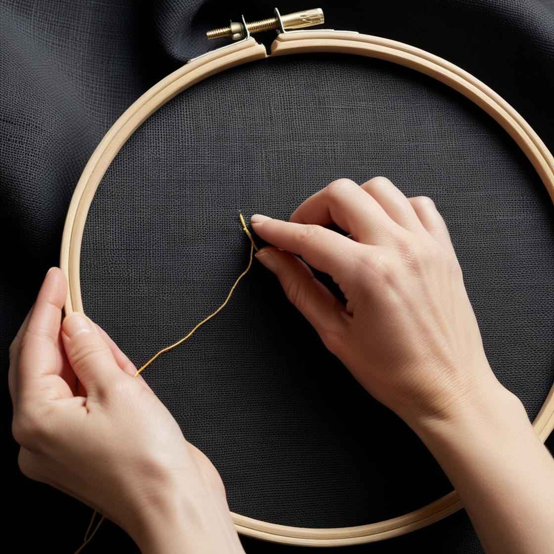 Pur lin vermeer noir toile broderie