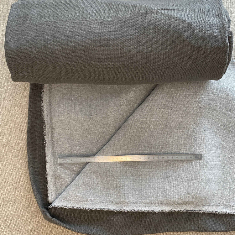 Pur lin gris foncé lavé à la pierre + back coat