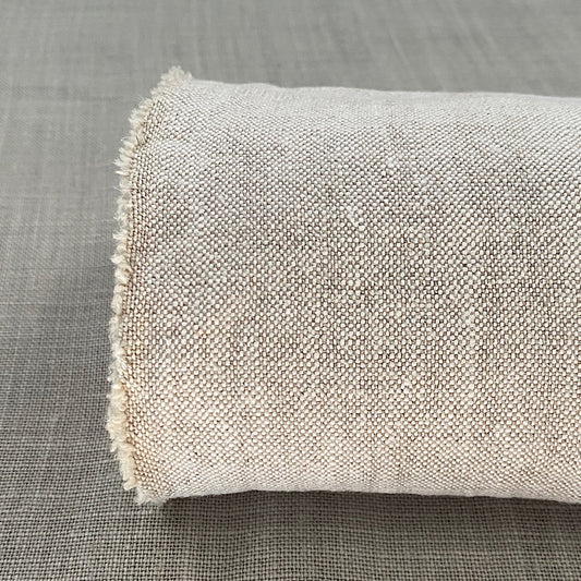 Lino de copos de avena gris puro lavado a la piedra