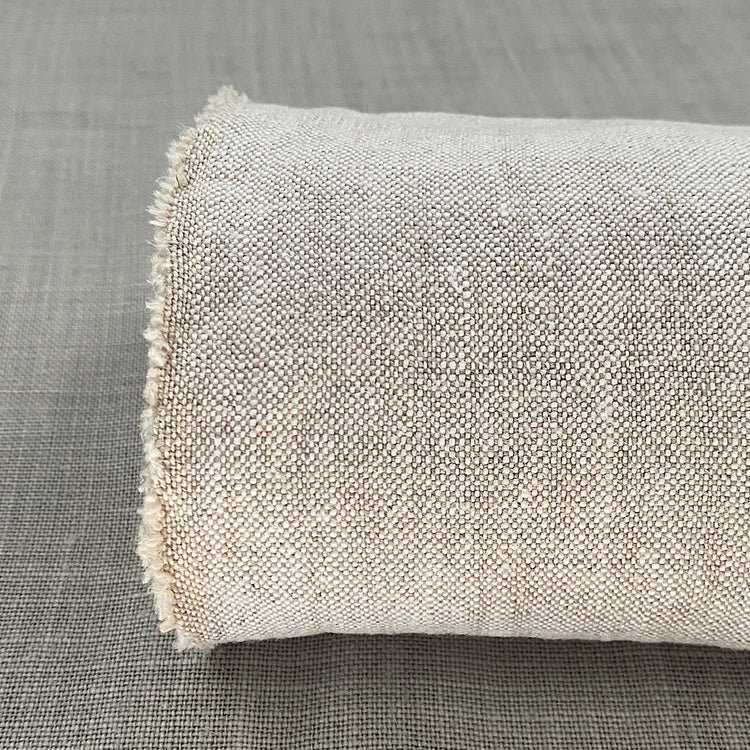 Reines, stonewashed graues Leinen in Haferflockenoptik