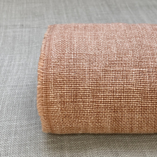 Pur lin blanchi rouge terracotta