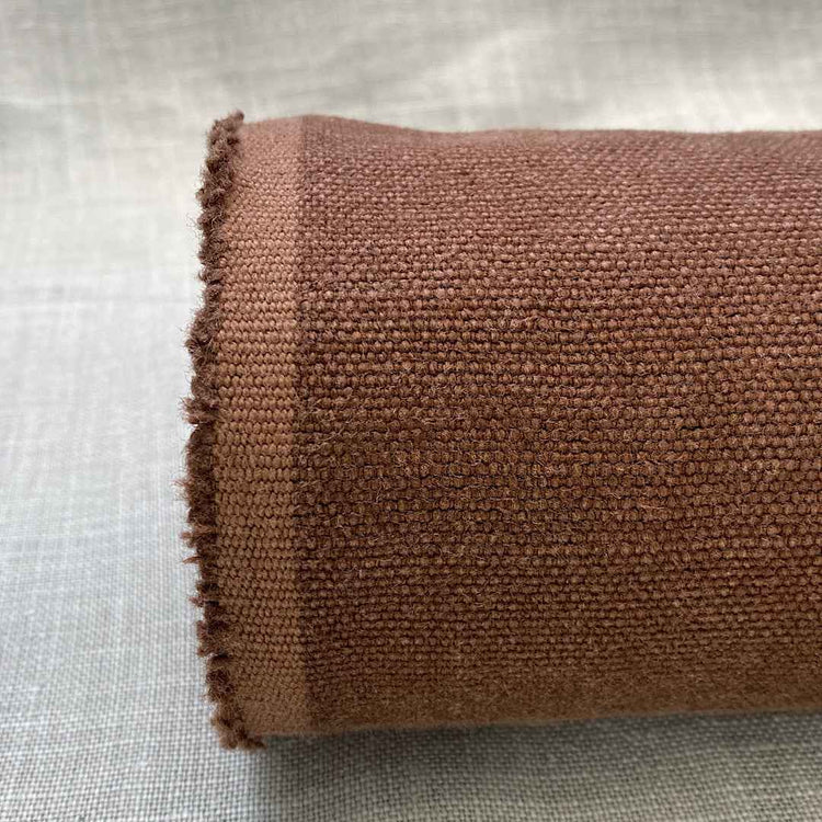 Pur lin marron cuir lavé à la pierre