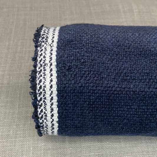 Pur lin changeant bleu marine lavé à la pierre