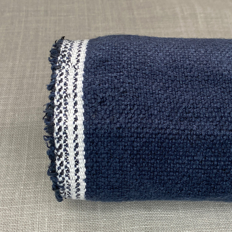 Pur lin changeant bleu marine lavé à la pierre