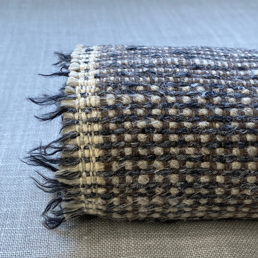 Lin mélangé lavé changeant gris/beige