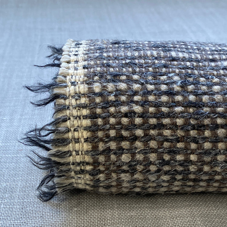 Lin mélangé lavé changeant gris/beige