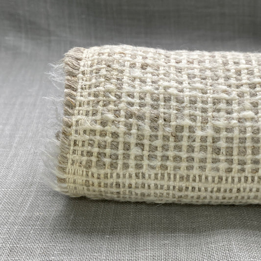 Lin mélangé lavé changeant beige/blanc