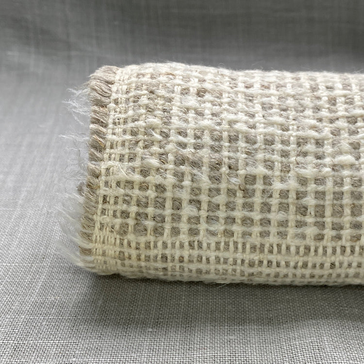 Lin mélangé lavé changeant beige/blanc