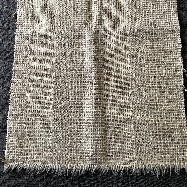 Lin mélangé lavé changeant beige/blanc