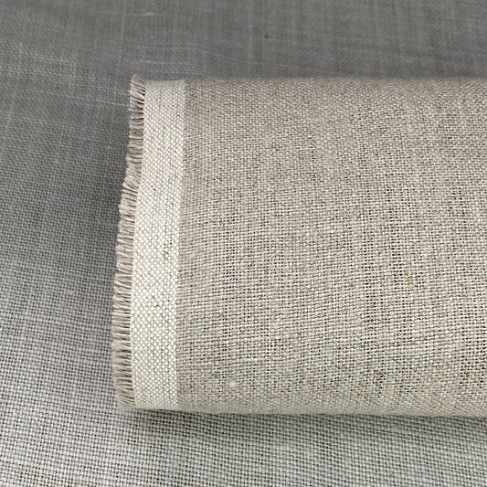 Pur lin gris écru brut de tissage