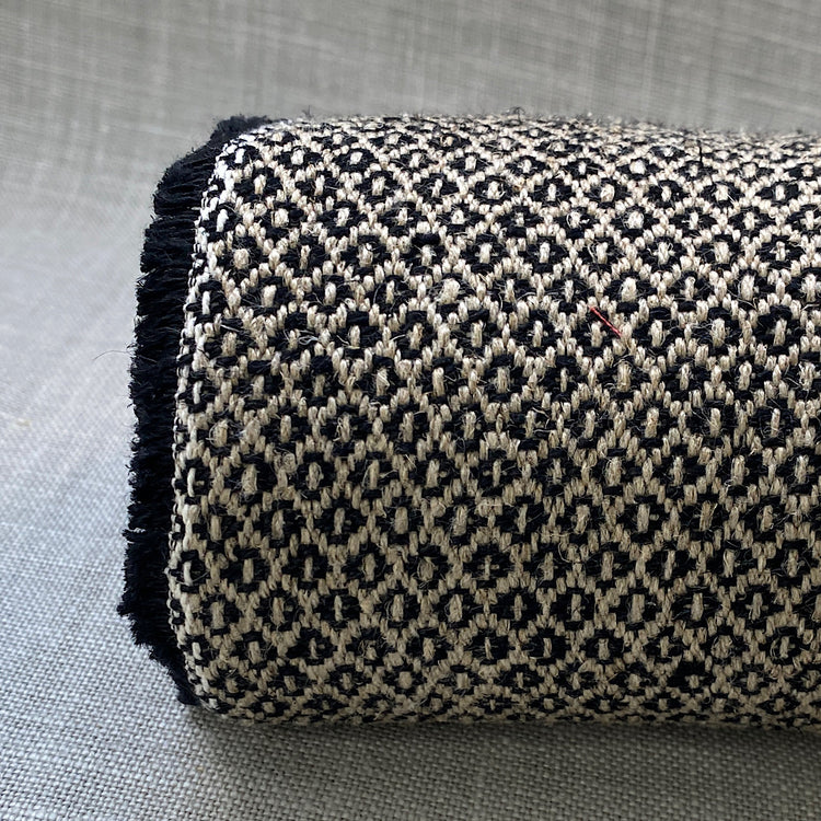 Pur lin gris/noir diamant brut de tissage