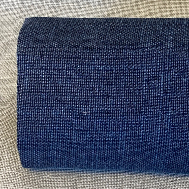 Pur lin bleu marine blanchi et brossé