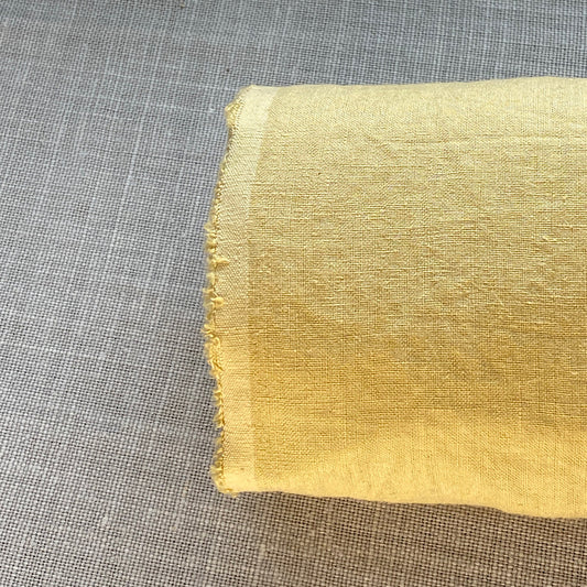 Pur lin jaune paille lavé à la pierre