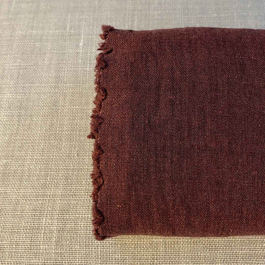 Lin mélangé rouge oxydé lavé à la pierre