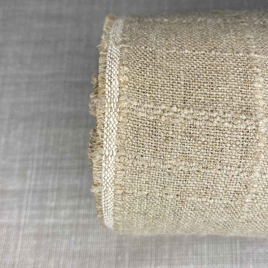 Lin mélangé beige à carreaux loomstate