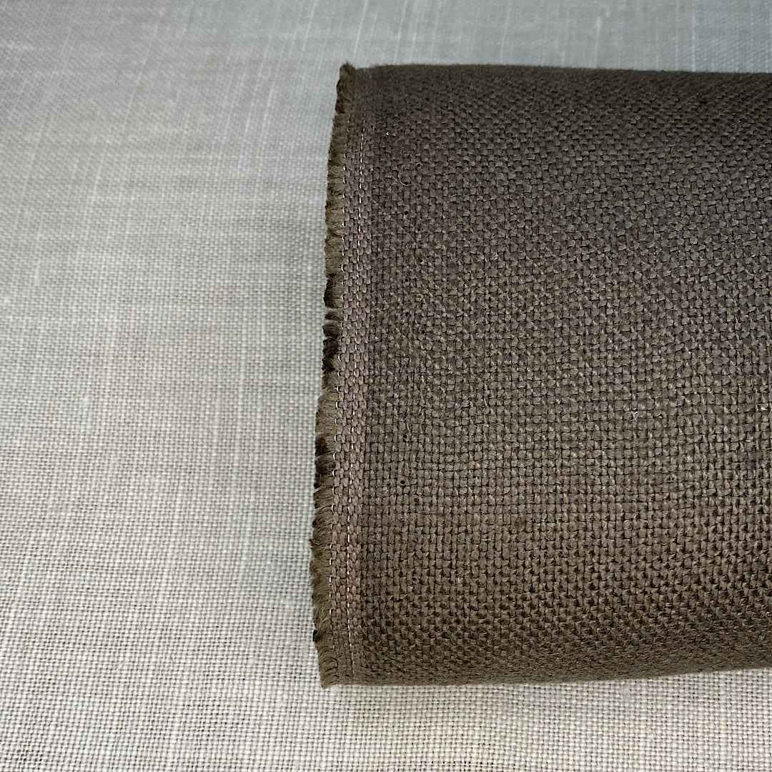 Pur lin lavé marron charbon de bois téflon