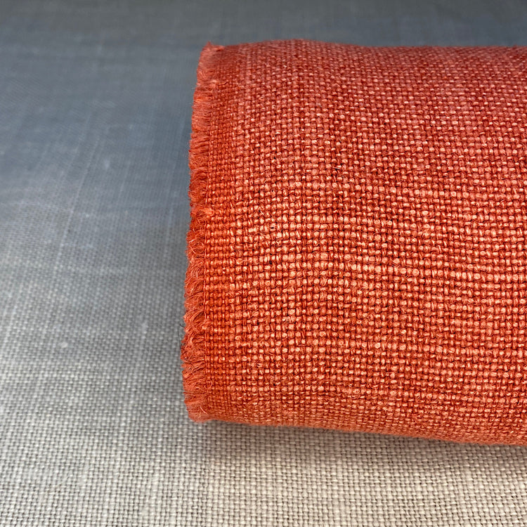 Pur lin blanchi rouge tomate