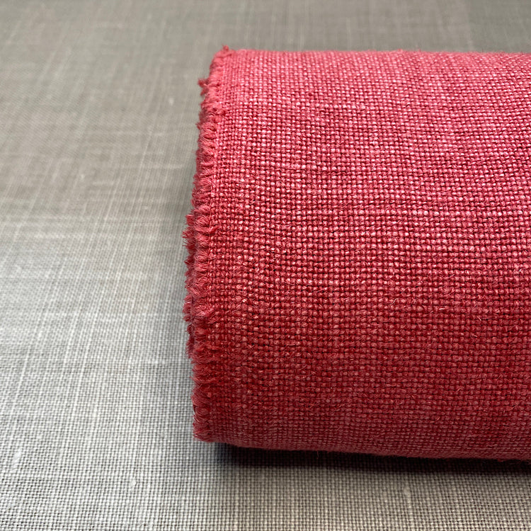 Pur lin blanchi rouge groseille
