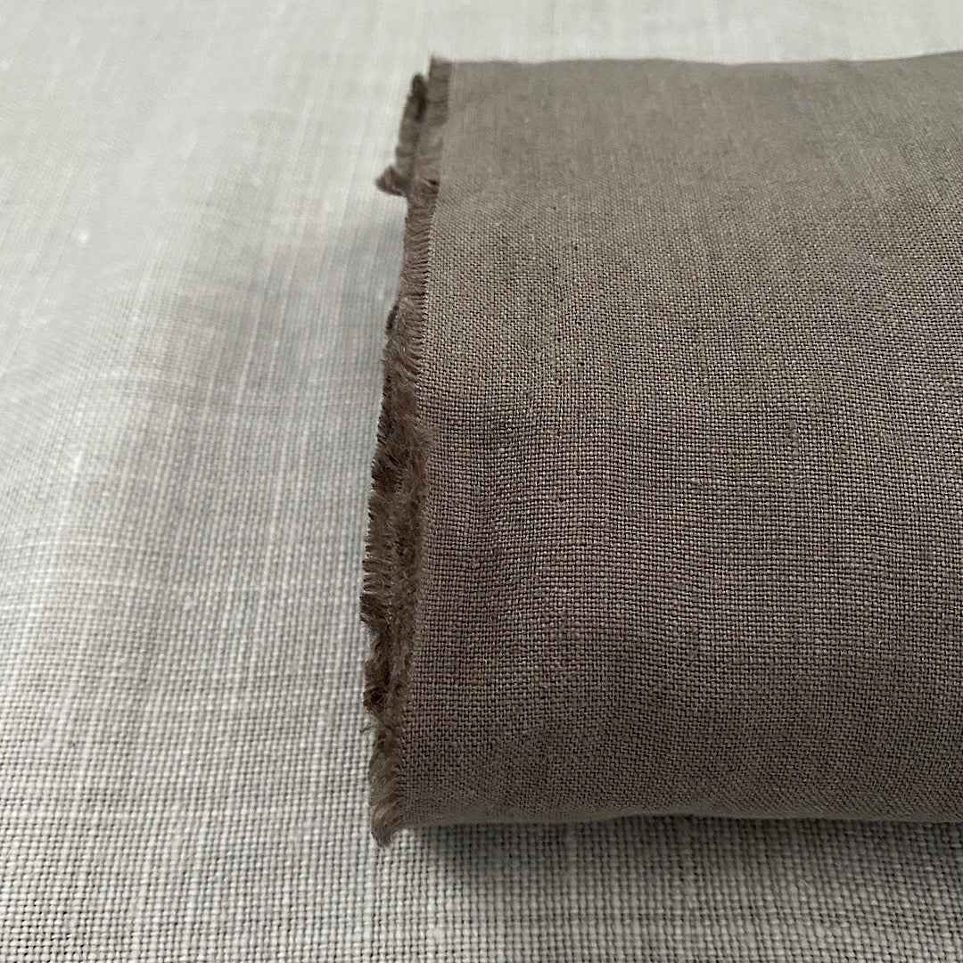 Pur lin olive brossé