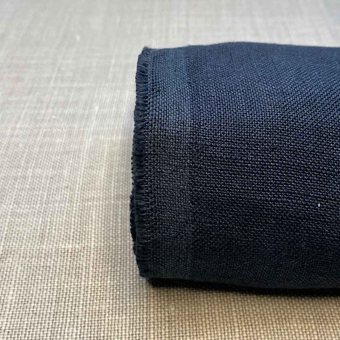 Pur lin bleu marine froissé